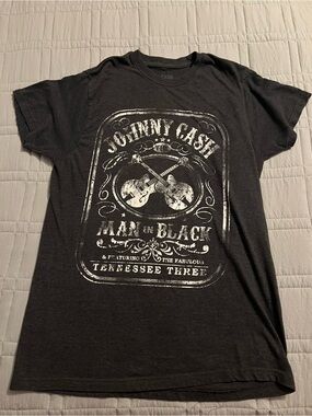 Ash Black Johnny Cash Graphic Tee